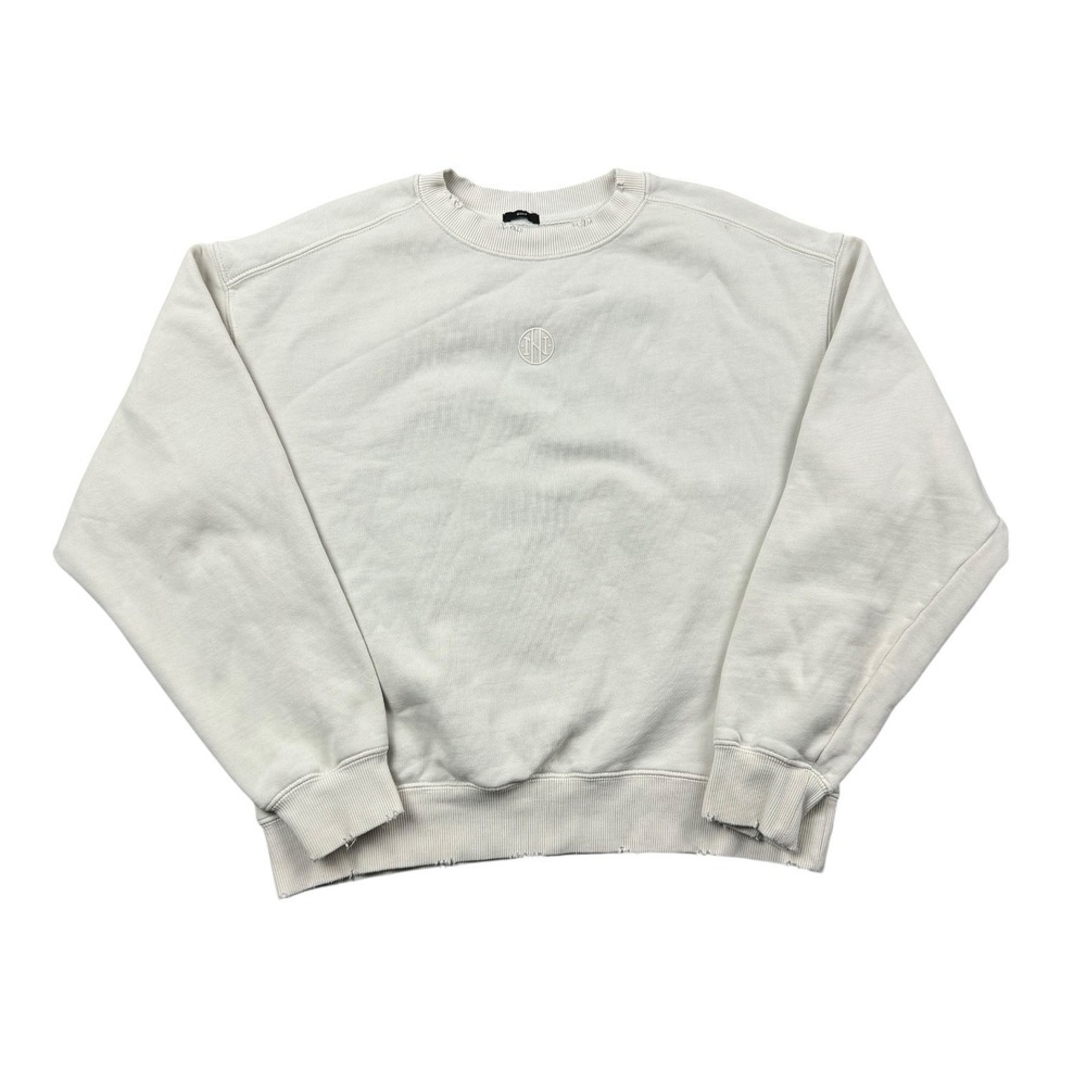 Ninth Hall Fundamentals Crewneck Sweatshirt Men's Small Boxy Fit Distressed